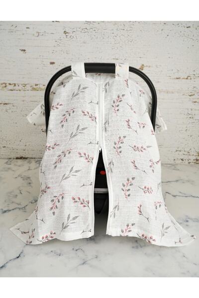 JUNİPERUS Pembe Yaprak Müslin Puset Örtüsü Fermuarlı