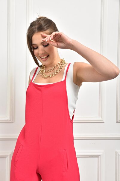 VOLT CLOTHİNG Women's Black Pocket Strap Casual Flowy Jumpsuit