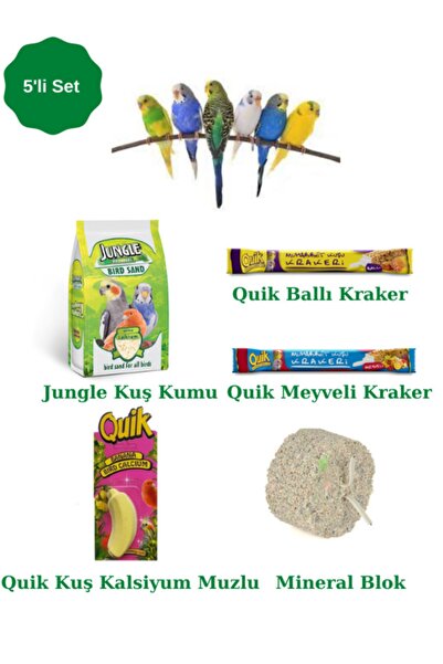 Quik Muhabbet Kuş Avantaj Seti(KUŞ KUMU MEYVELİ KRAKER BALLI KRAKER KALSİYUM ...