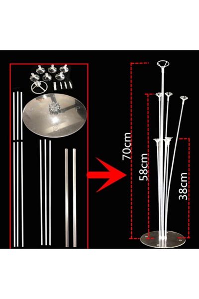 ledison Standing Balloon Stand 7 Pieces Transparent Stick Head