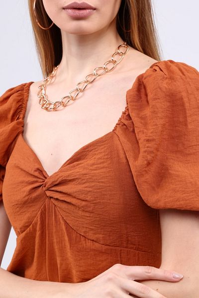 1Moda1Tarz Γυναικείο Εποχιακό Φόρεμα με υφασμάτινο υφασμάτινο γιακά με δαντέλα