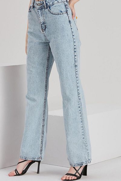 Trn JNS Jasmin Extra Super High S.o.l.m.a.z Ice Blue Blugi largi Pantaloni Palazzo Wintage Straight