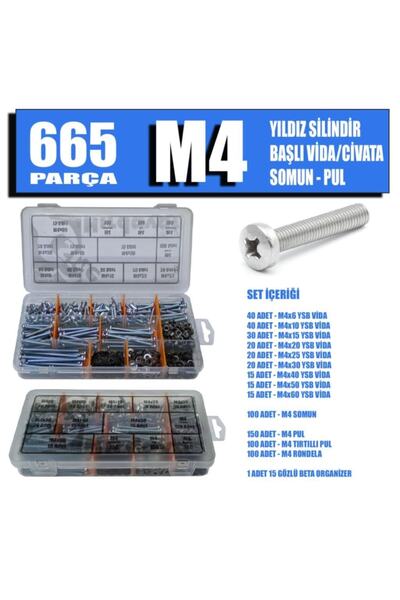 Site Hırdavat 665 Parça M4 Ysb Vida Seti