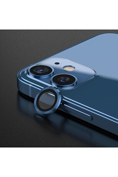 Miscase Iphone 12 Pro Max Toz Geçirmez Temperli Kamera Lens Koruyucu Lacivert...