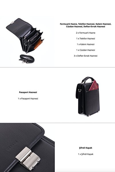 Grande 4170 Model Men's Handbag - 100% Genuine Leather, Cross Shoulder Bag, Brown Color