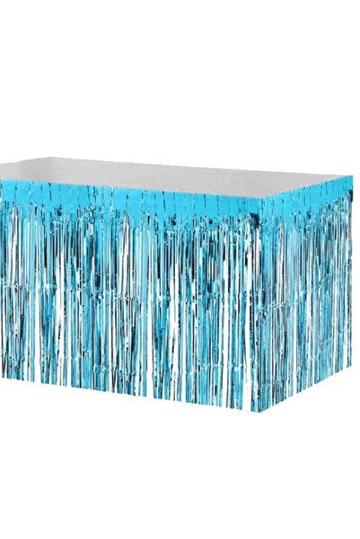 Party City Матова синя пола за маса с ресни 70x300 cm