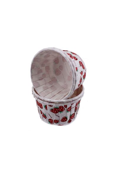 Eminonutoptanci Cupcake Mold Medium Size 50*39 Mm Patterned - 100 Pieces Strawberry Patterned