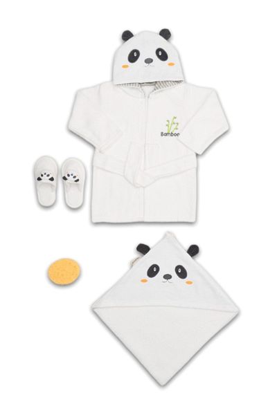 Bebitof New Season Unisex Baby Cute Panda Bathrobe Set
