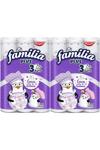 Familia Paper Towel Plus Patterned Pack of 24 (3 Layers) (2pk*12) Love My Home