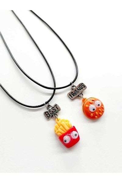 The Collection Hamburger French Fries Friendship Best Friends Necklace