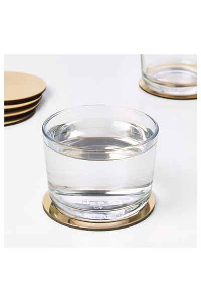 IKEA Gold and Brass Color 8.5 cm Coaster Presentation
