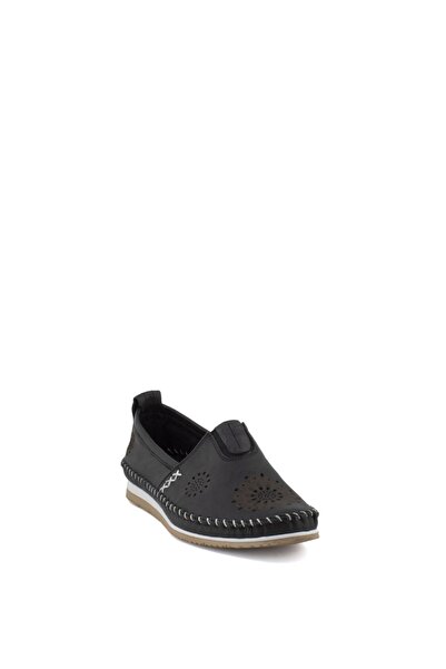 Ayakkabı Fuarı Elite Mn85l21c Women's Genuine Leather Espadrille Black