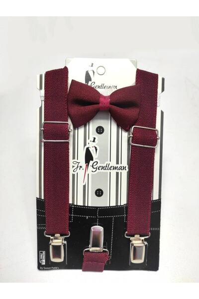 Masal Dünyası Bursa طقم حمالة بنطلون وربطة عنق للأولاد (يتوفر خيار اللون)