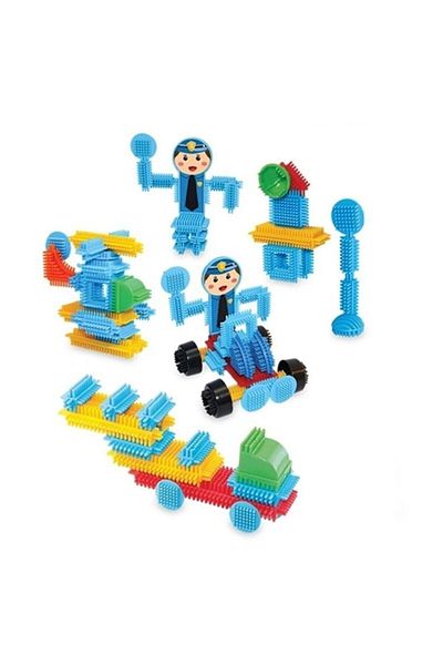 DEDE Intelligence Developer Cactus Blocks Cactus Blocks 55 Pieces Police Station Educational Learning Toy