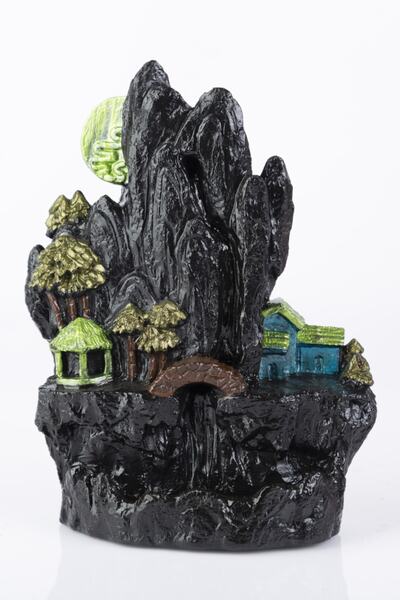 LumosGift Ay Işığı Kaya Geri Akış Şelale Tütsülük Dekoratif Hediyelik Buhurda...