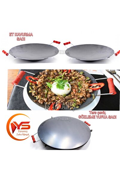 Ys YARAMIŞ Ys 40cm Wok Tava Saç Kavurma Et Saç Kavurma / Yufka Gözleme Bazlama Ekmek Sacı Vok Tava