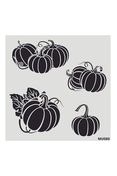 STENCİLTASARIM Stencil Design Mu080 Pumpkin - Decorative Wall, Item, Fabric Painting Templates 25x25 Cm