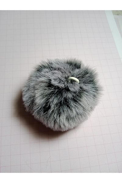 REMSATİC Hat Pompom (grey Color) Beanie Hat Keychain Slippers Pompom 10cm