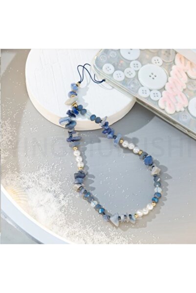 madam berra Accessories Lapis Kırık Doğal Taş Telefon Askısı Charm