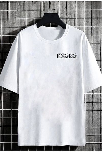 Jooy Company Unisex Λευκό μπλουζάκι Osaka Japan με στάμπα μεγάλου μεγέθους