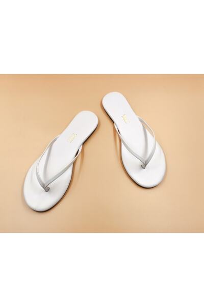 Tkees Γυναικείες λευκές σαγιονάρες χωρίς τακούνι