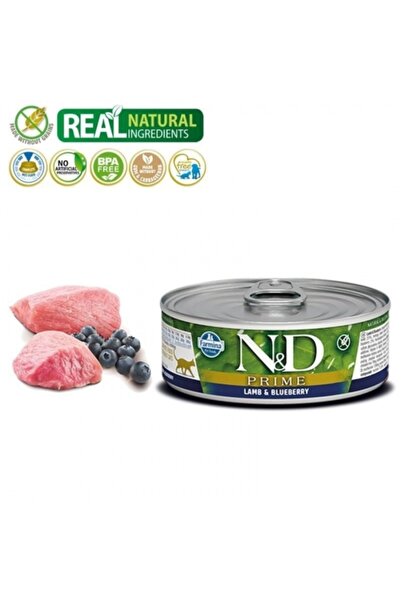 N&D Nd Kuzu Etli Yaban Mersinli Tahılsız Yetişkin Kedi Konservesi 70gr