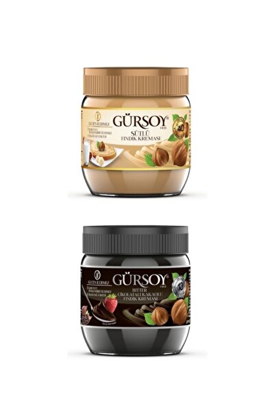 Gürsoy Sütlü Fındık Kreması 400 G & Bitter Kakaolu Fındık Kreması 400 G