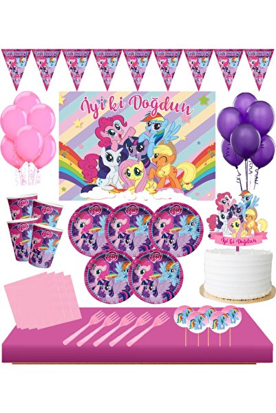 Masal Şekerleme Pony , My Little Pony Afişli 16 Kişilik Afişli Doğum Günü Seti