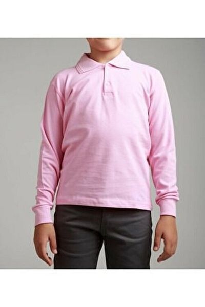 ümitteks iş ve okul kıyafetleri Tricou de școală din bumbac pieptănat cu guler polo roz unisex