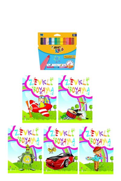 Ata Yayıncılık كتب تلوين لذيذة للأعمار من 3 إلى 6 سنوات 5 Li + Bic Kids Xl12 ...