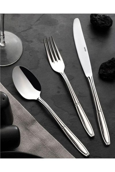 Nehir Buket Yemek Knife - Set of 6 Dinner Knives 18/10 Stainless Steel