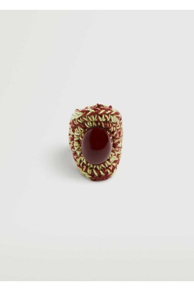 MANGO Woman Ring mit Stoffsteinen