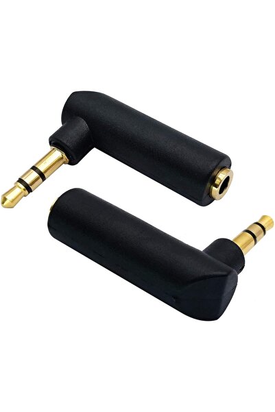 aogo 3.5mm Stereo L Aparat 3.5 Mm Stereo 90 Derece Sağ Açılı Çevirici Jak Diş...