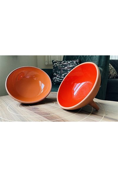 goffin Goffin Pottery 2-Piece Natural Glazed Footed Presentation Fruit Plate