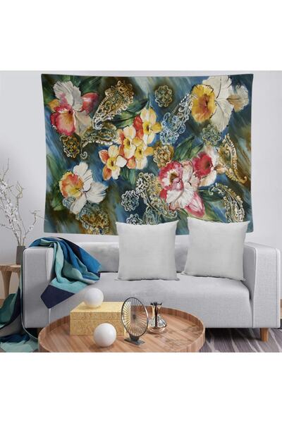 MEKTA HOME Model floral 8 Husă decorativă pentru perete, lavabilă, rezistentă...