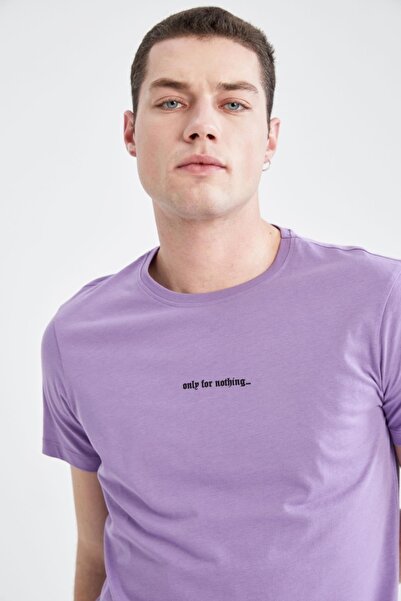 DeFacto T-shirt με στάμπα με λαιμόκοψη με λεπτή εφαρμογή