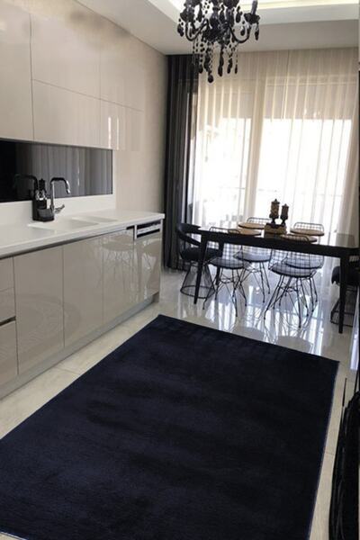 LİNOS HOME Siyah, Peluş, Antibakteriyel, Kaymaz Taban Post Halı