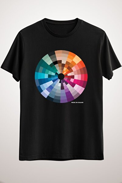 GreenMint تيشيرت موسيقى أسود اللون للجنسين