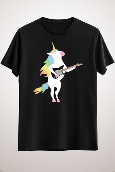 GreenMint جيتار لعب يونيكورن أسود - أداة موسيقية جميلة للجنسين