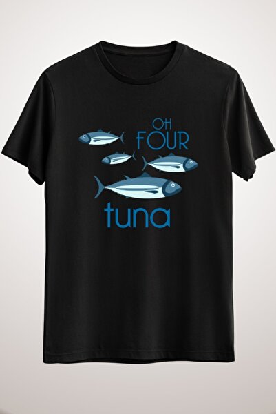 GreenMint تيشيرت موسيقى أسود أوه فور تونا فيش توني سي بوند للجنسين هدية ملاحظ...