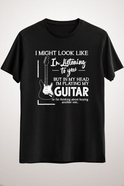 GreenMint للجنسين أسود أنا أستطيع أن أبدو وكأنني أستمع إليك تي شيرت موسيقى جي...