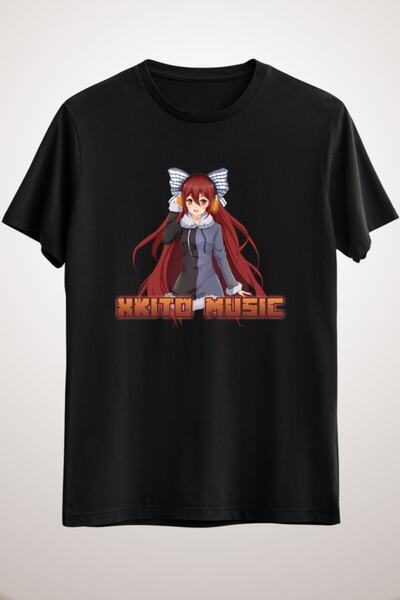 GreenMint للجنسين الأسود Xkito الموسيقى التي شيرت الموسيقى أنيمي القمصان