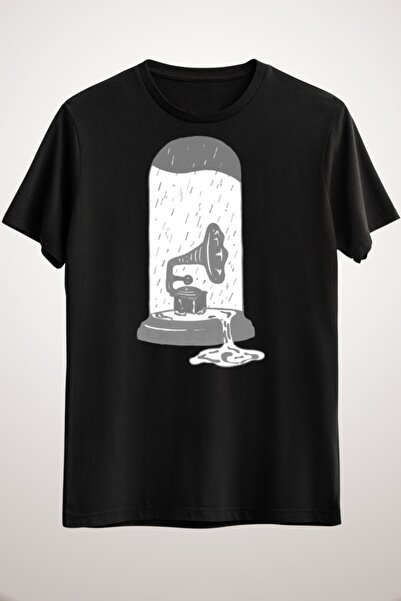 GreenMint تيشيرت موسيقى أسود للجنسين Music Is Dead