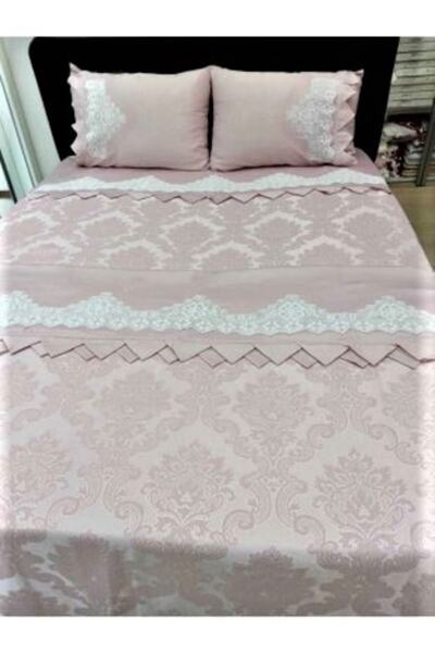 Çeyizci Sokağı طقم ملاءة سرير من الدانتيل مصنوع يدويًا مع دانتيل