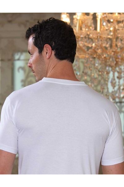 Şahinler E008 Men's V-Neck Combed Cotton Tank Top