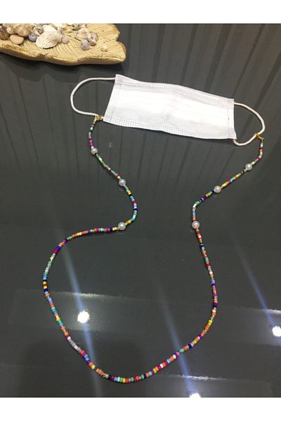 Bukosh Strap Mask with Pearls