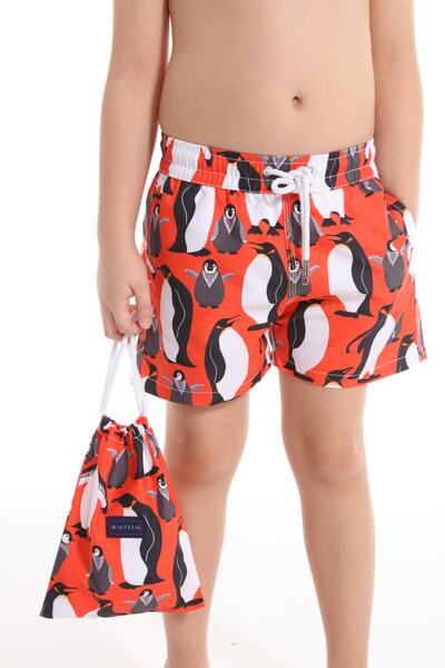 Whitefin Redquin Kids Swim Shorts