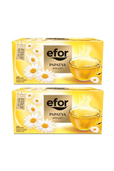 Efor مجموعة من 20 و2 شاي البابونج - كيس زجاجي وشاي أعشاب - 40 قطعة