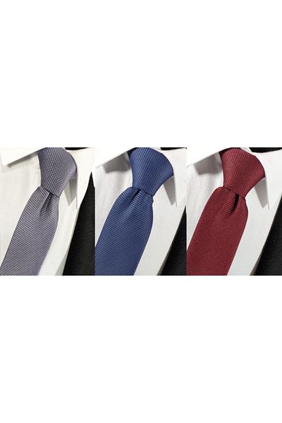 BLC Basic Line Co. Lavender Purple Aviator Blue Claret Red 3 Pack Dobby Tie Handkerchief Set