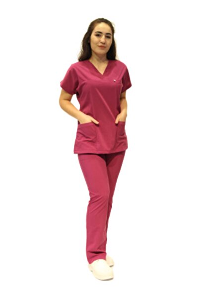 DENİZ İŞ طقم نسائي بأكمام الخفافيش الفوشيا